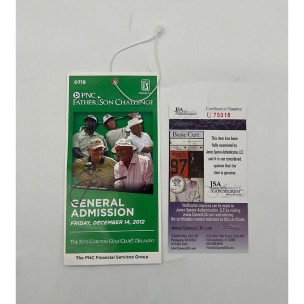 Jack Nicklaus Signed Ticket PNC Father Son Challenge December 2012 JSA COA